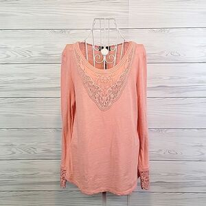 Charlie Paige knit top with lace accents Size S/M